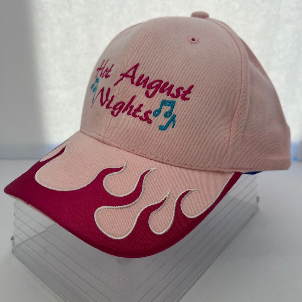 Hot August Nights Flames Baseball Cap Magic Headwear‎ Pink Embroidered